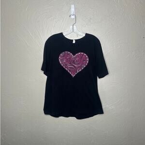 Charming Heart Graphic Tee Top Women's XL - Casual Chic